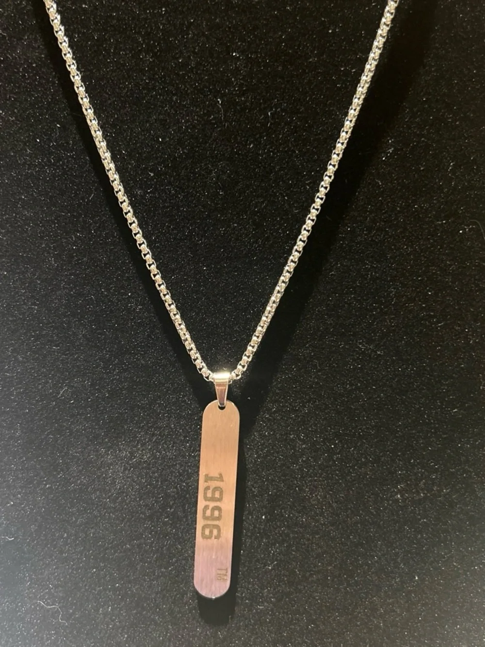 Silver color dog tag style 1996!Pendant Necklace - Silver